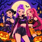 Coloring Pages Kpop Demon Hunters - Halloween