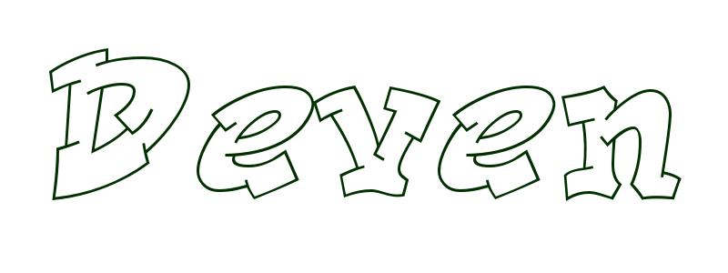 Coloring-Page-First-Name Deven