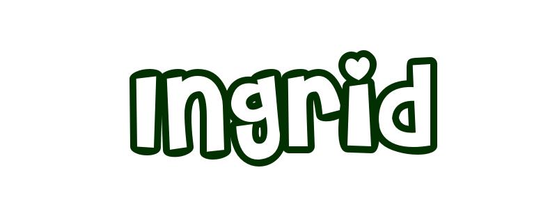 Coloring-Page-First-Name Ingrid