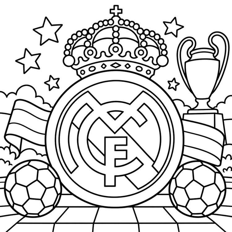 Online målarbok Fotboll - Real Madrid