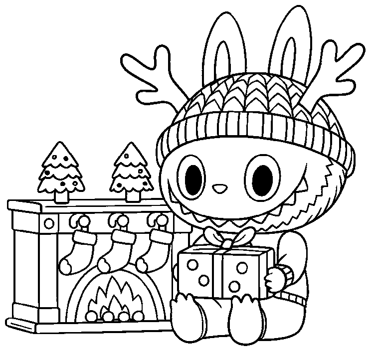 オンラインぬり絵 ラブブクリスマス