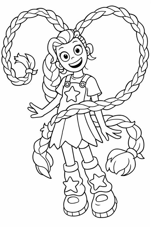 Verkkoväritys Poppy Playtime 5 - Lily Lovebraids