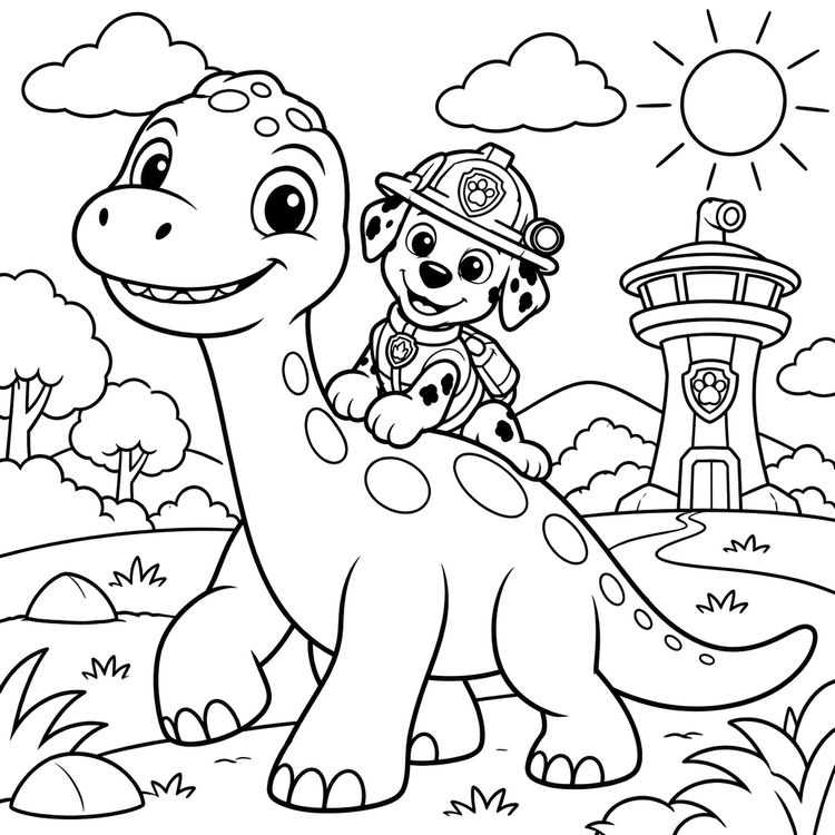 Kolorowanki online Psi Patrol: Dino Film