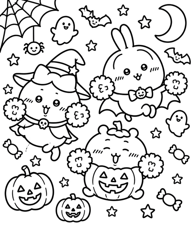 Online coloring Chiikawa Halloween
