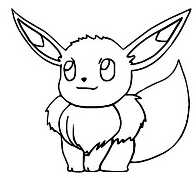 Desenho do pokémon Eevee para colorir – Se divertindo com crianças