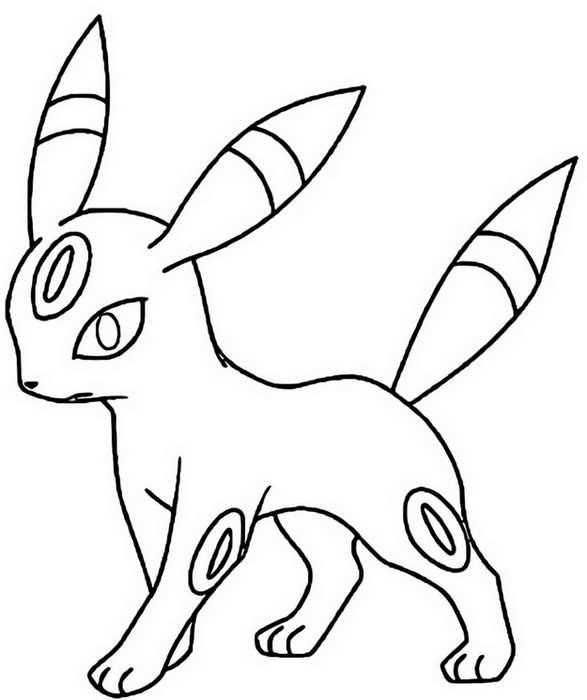 Värityskuvia Pokemon - Umbreon - Kuvia Pokemon