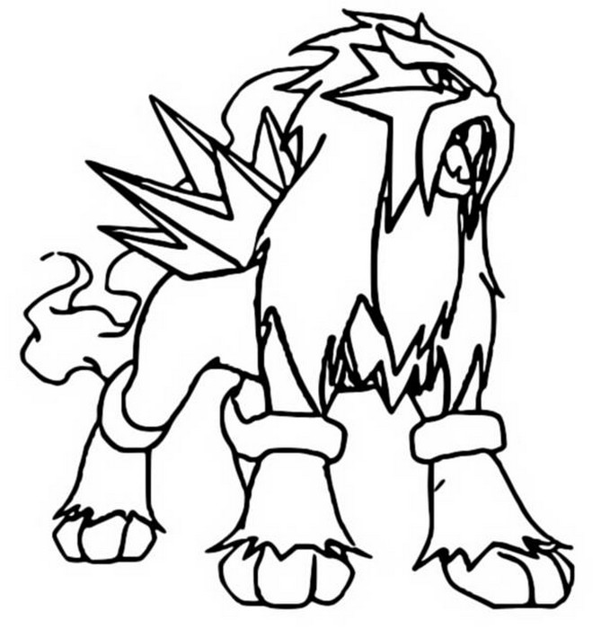 Entei Coloring Pages - Legendary Pokemon Coloring Pages - Coloring Pages  for Kids and Adults