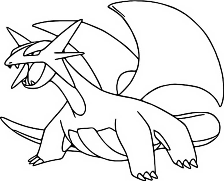 Coloring Pages Pokemon - Salamence - Drawings Pokemon