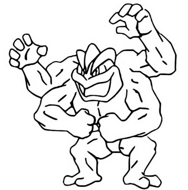 Coloring Pages Pokemon - Machamp - Drawings Pokemon