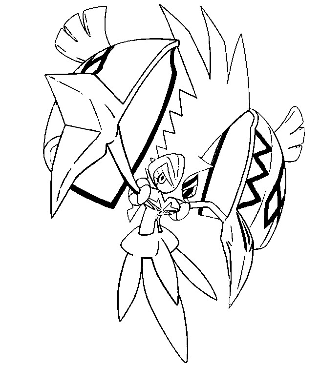 Tapu Lele em Pokémon Lendário para colorir