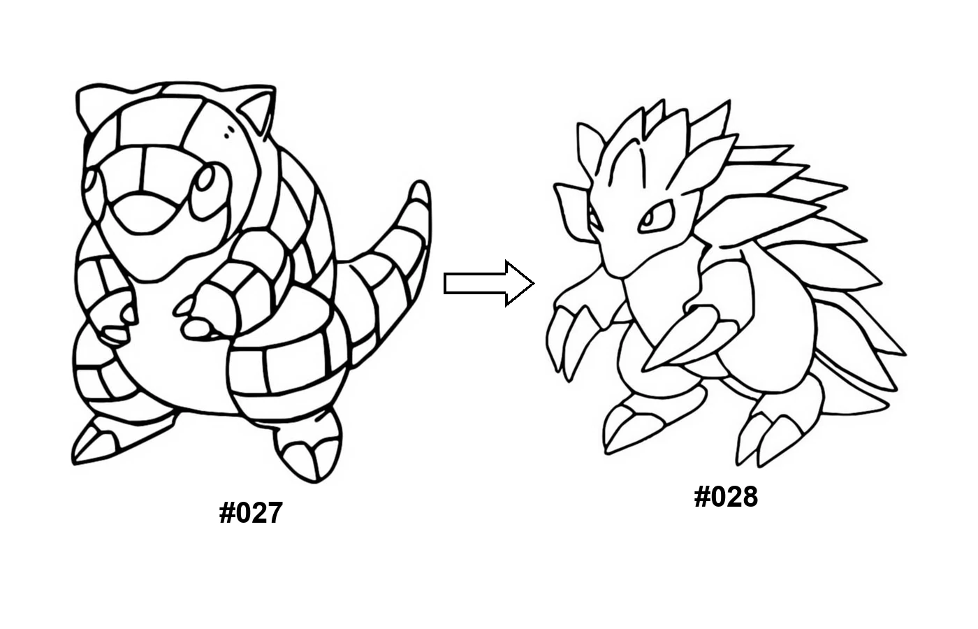Pokémon evolution coloring page Sandshrew