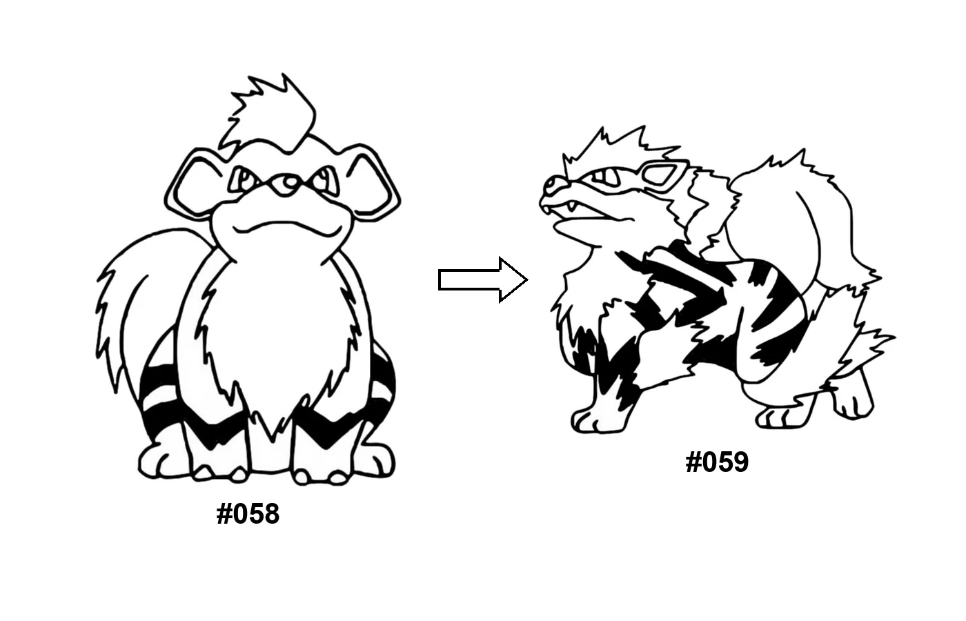 Pokémon evolution coloring page Growlithe