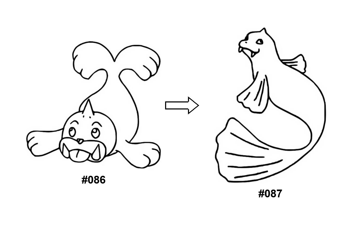 Pokémon evolution coloring page Seel