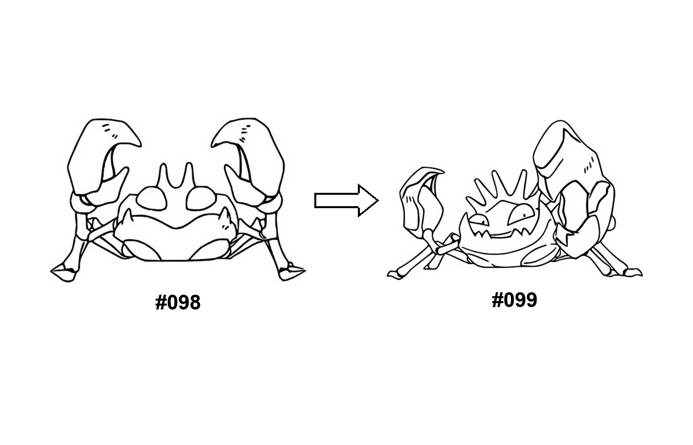 Pokémon evolution coloring page Krabby