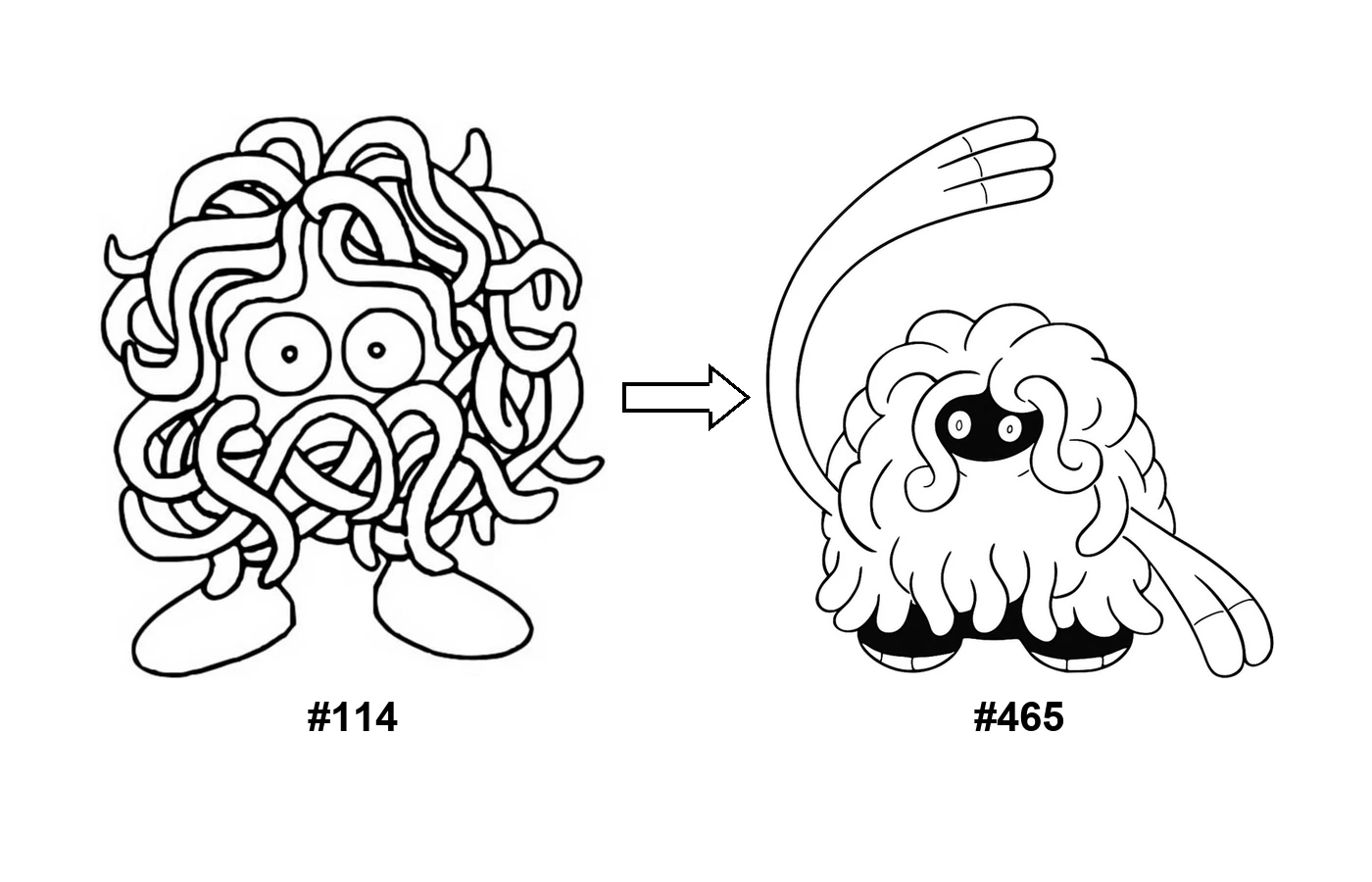 Pokémon evolution coloring page Tangela