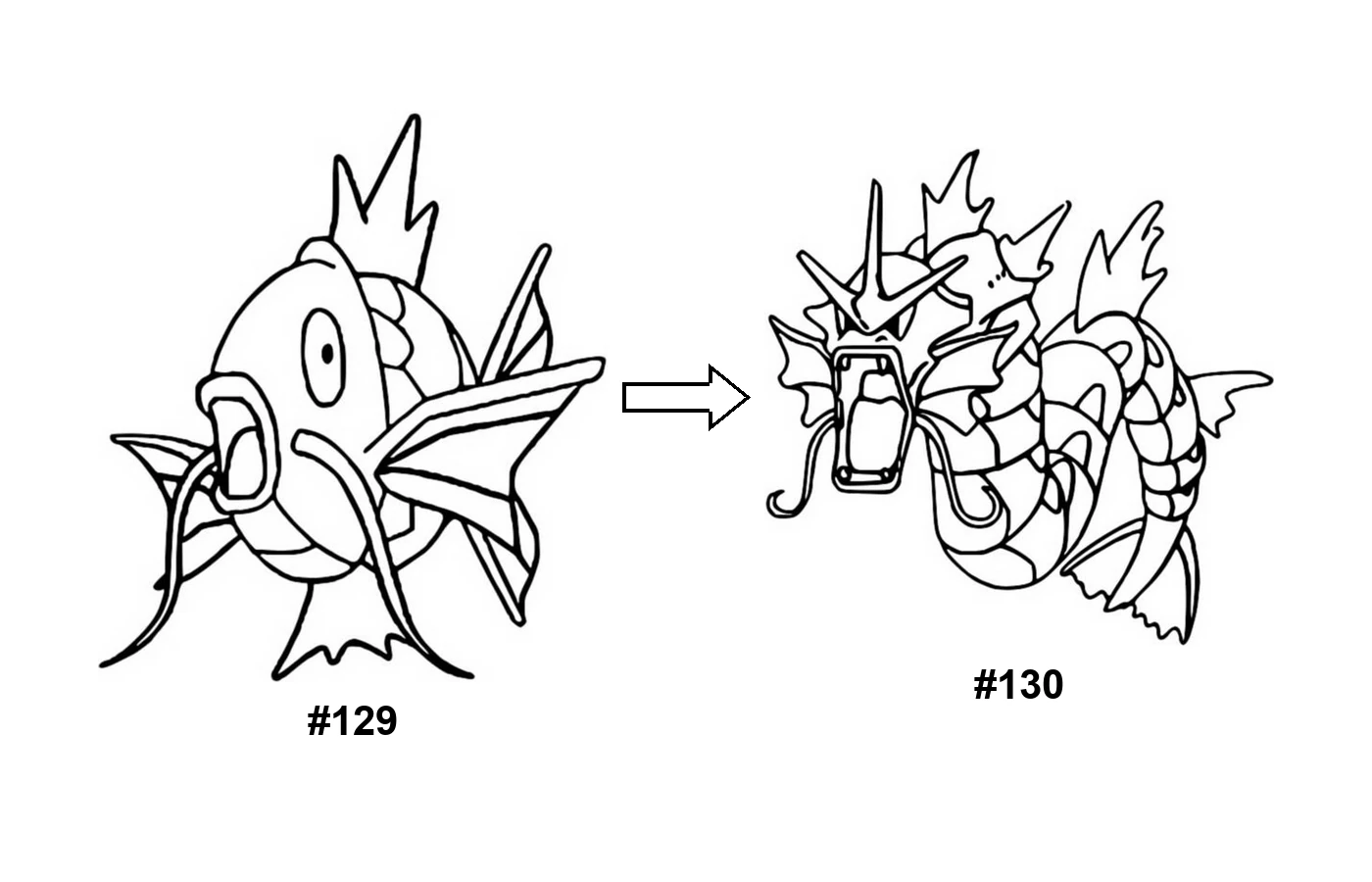 Pokémon-utvikling Magikarp til fargelegging