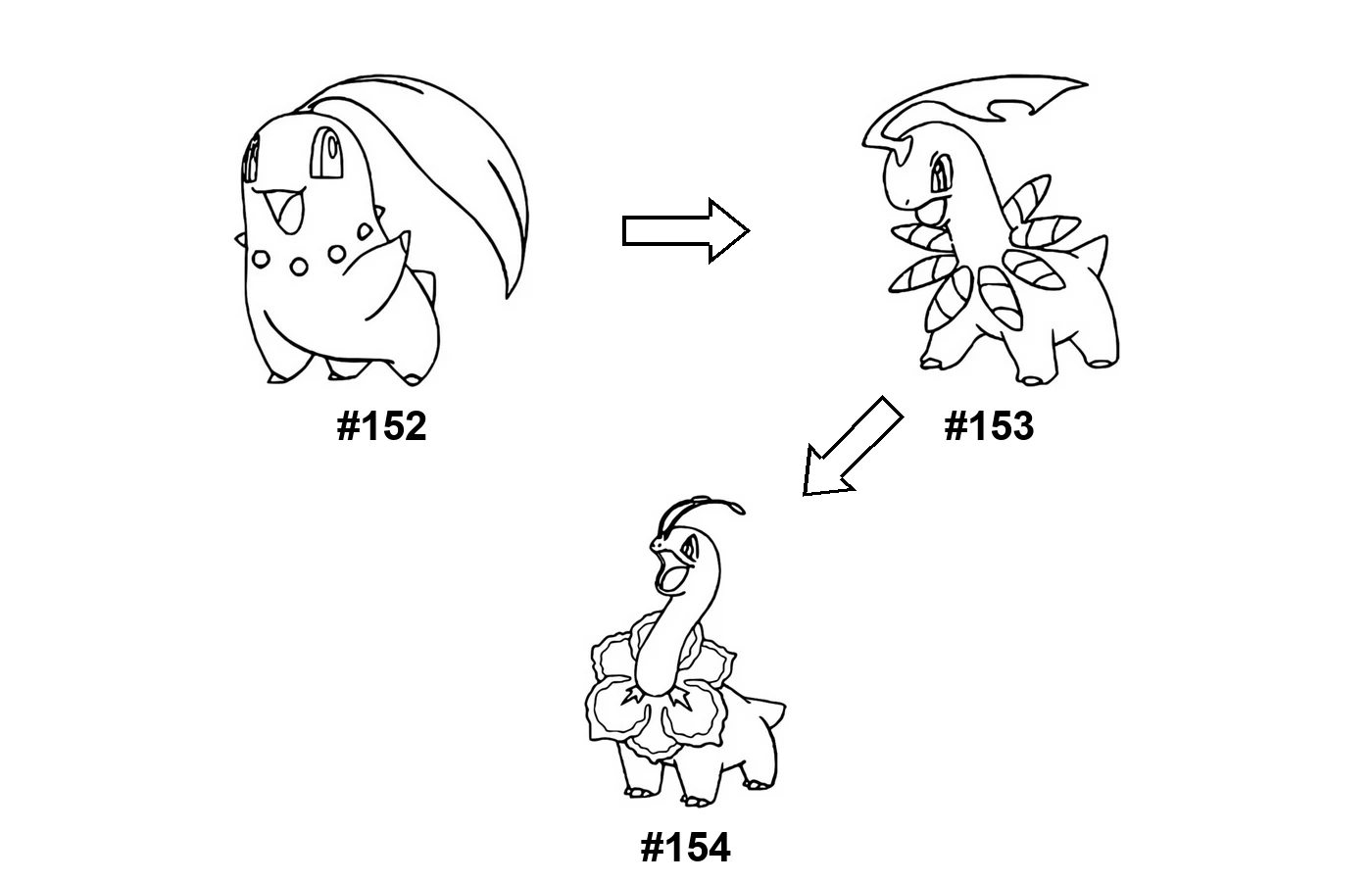 Pokémon evolution coloring page Chikorita