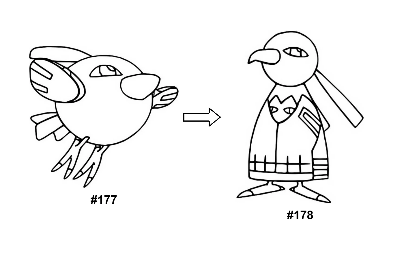 Pokémon evolution coloring page Natu