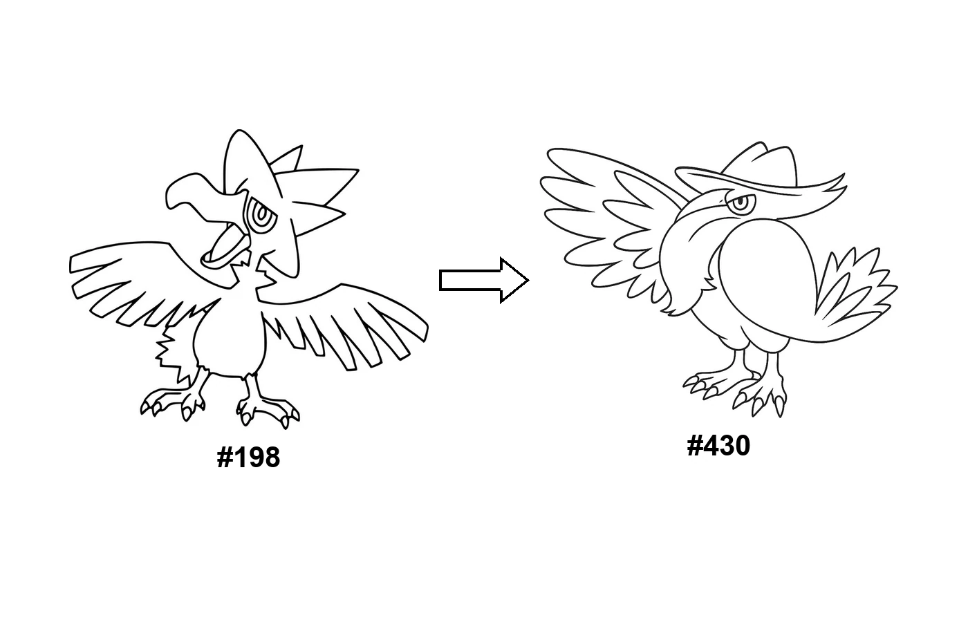 Pokémon evolution coloring page Murkrow