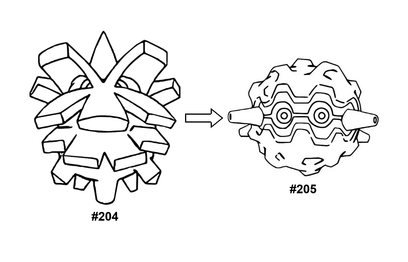 Pokémon evolution coloring page Pineco