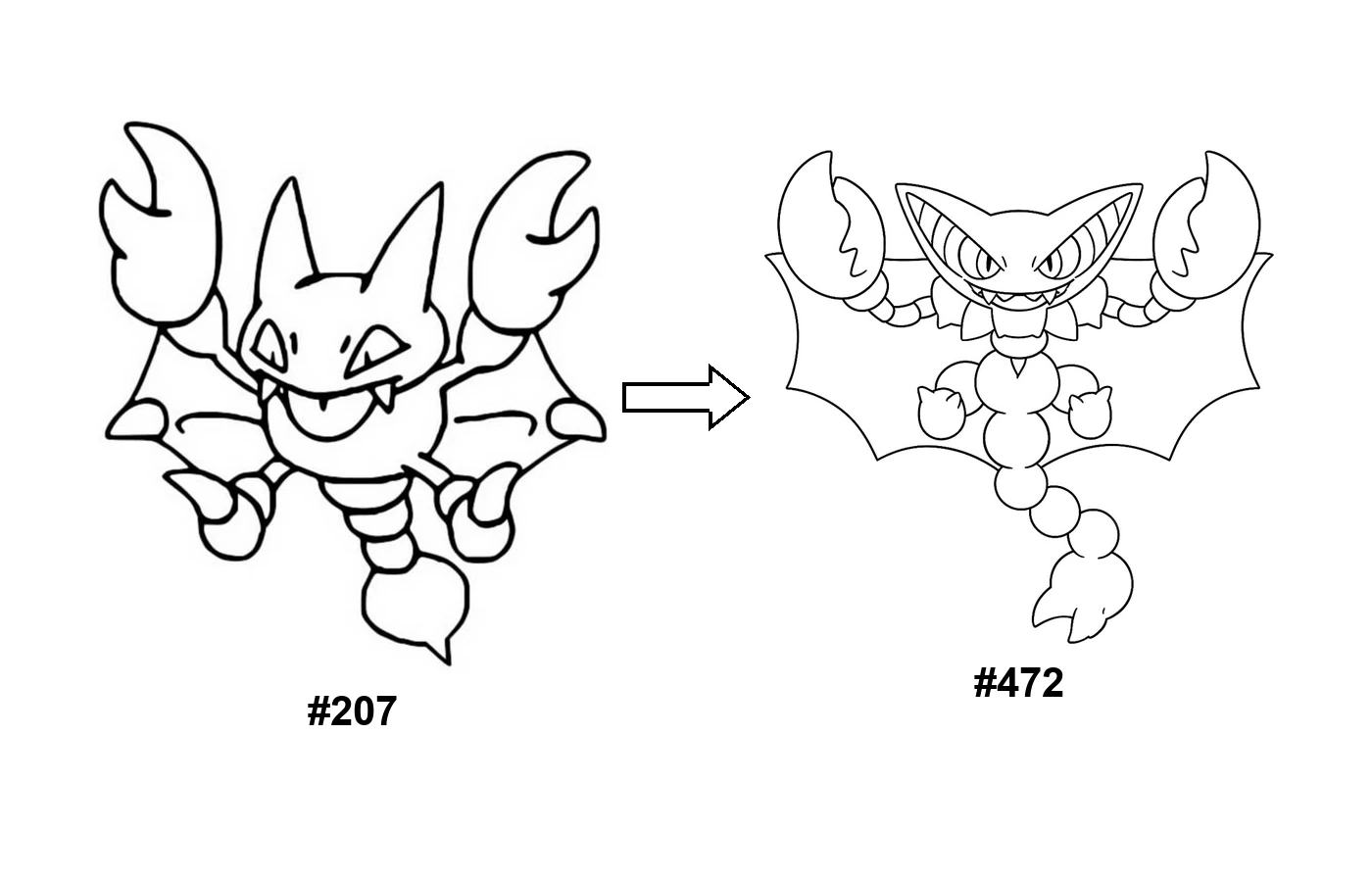 Pokémon evolution coloring page Gligar
