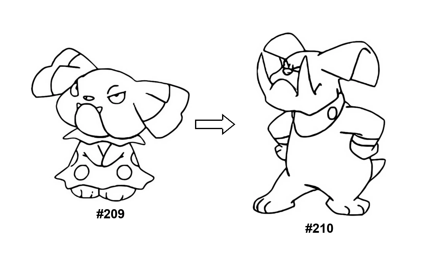Pokémon evolution coloring page Snubbull