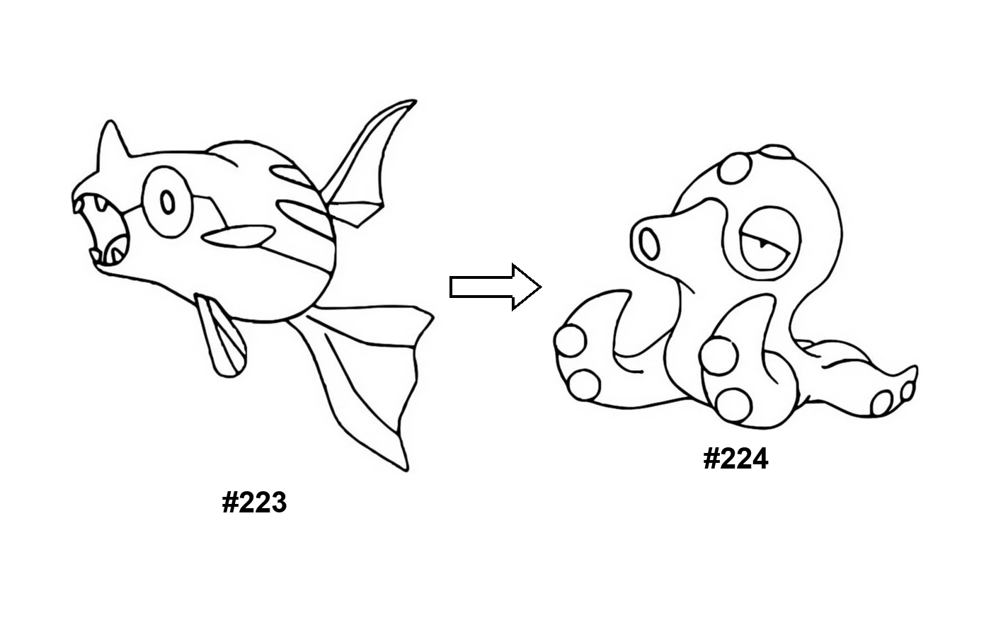 Pokémon evolution coloring page Remoraid