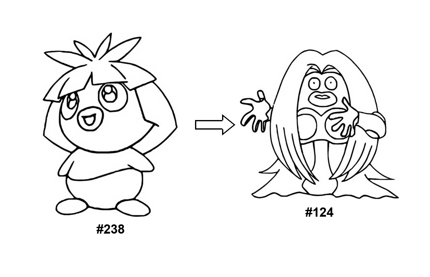 Pokémon evolution coloring page Smoochum
