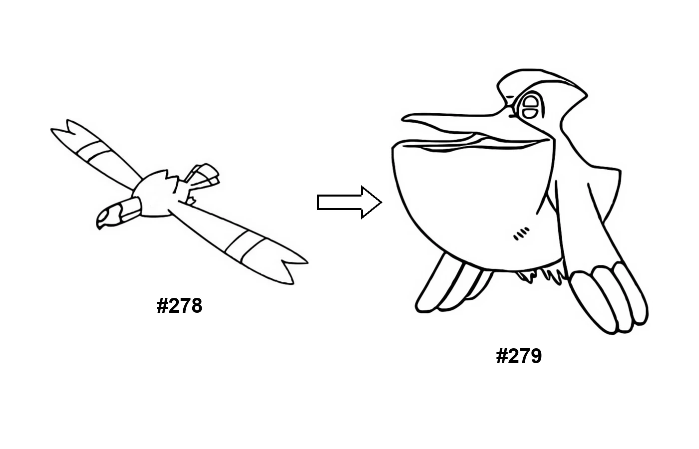 Pokémon evolution coloring page Wingull