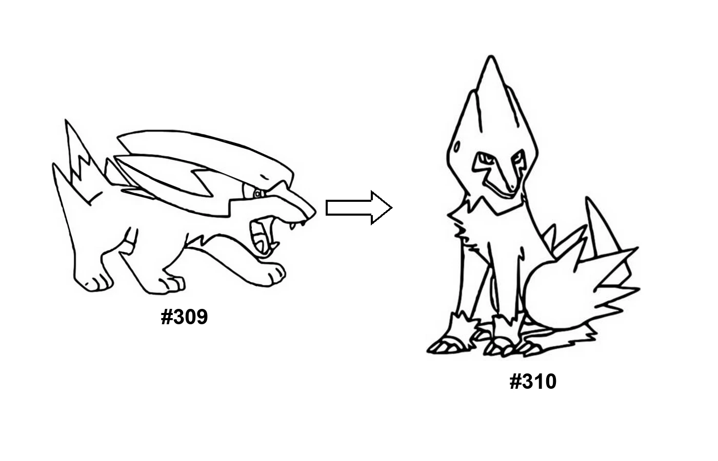Pokémon evolution coloring page Electrike