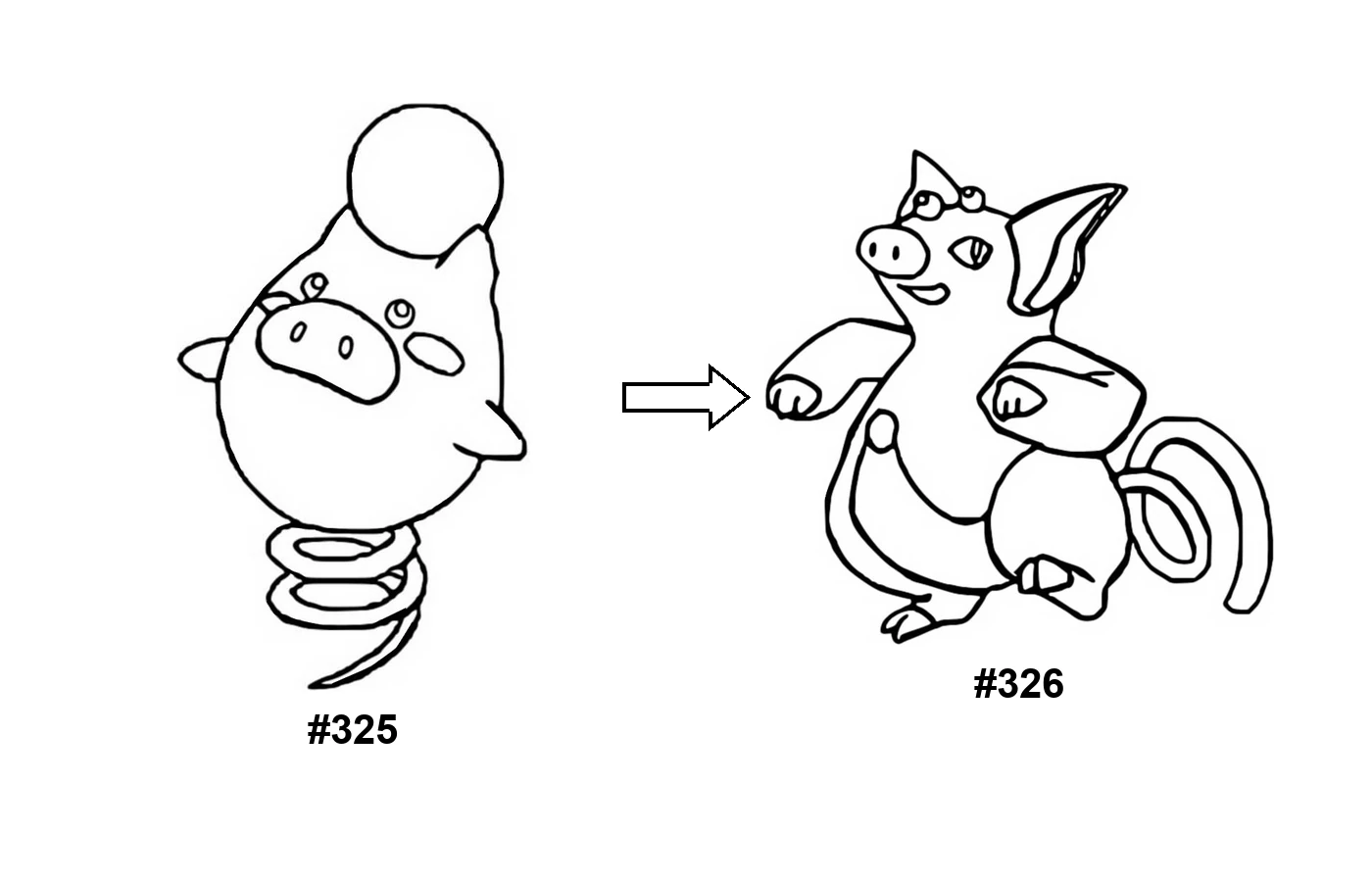 Pokémon evolution coloring page Spoink