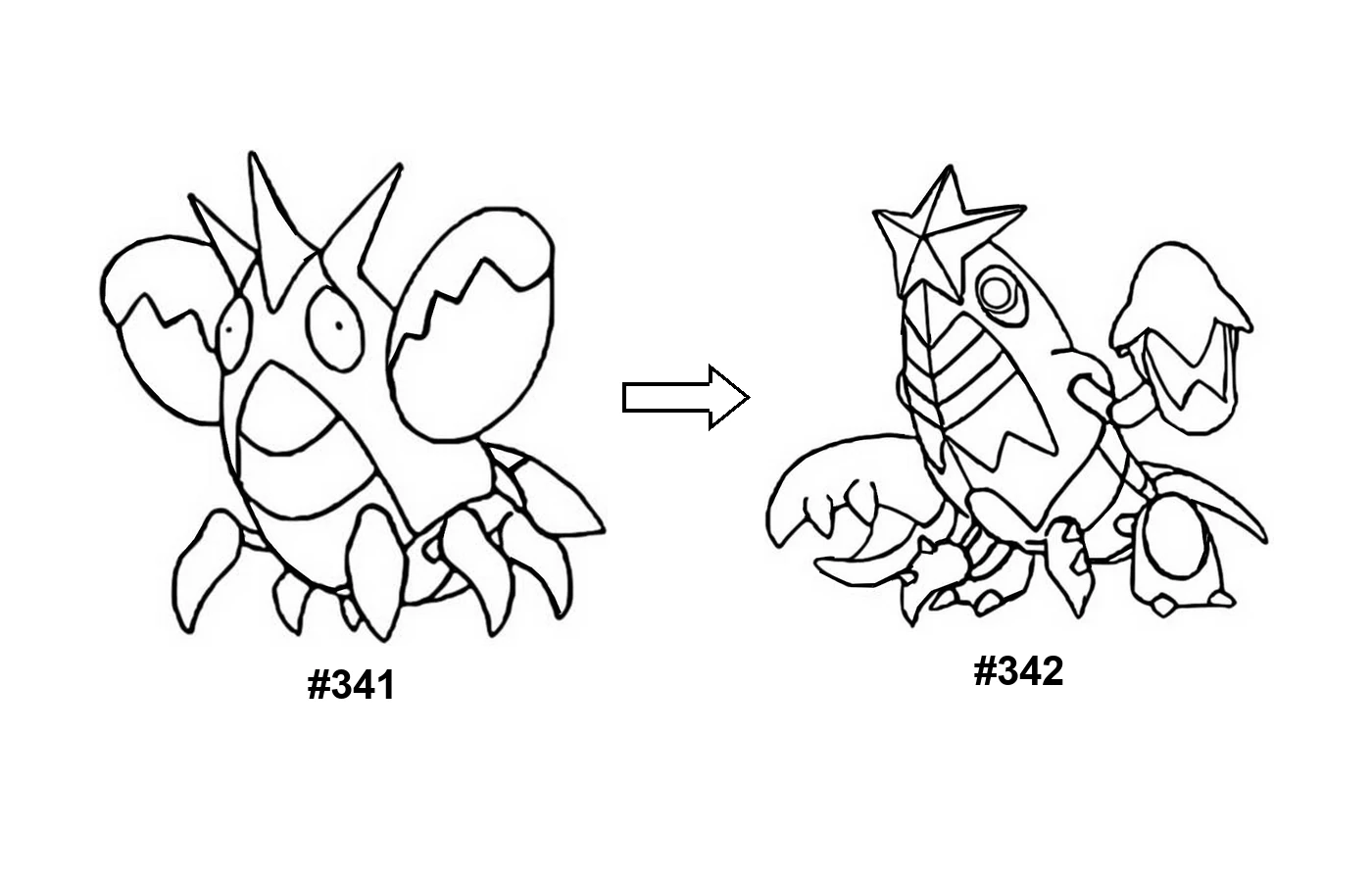 Pokémon evolution coloring page Corphish
