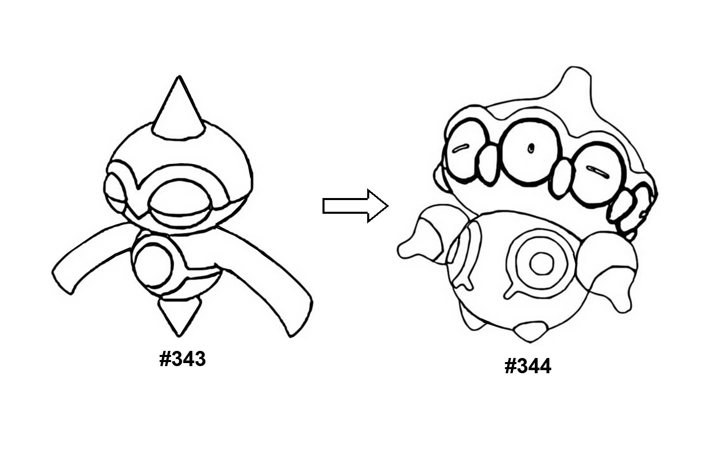 Pokémon evolution coloring page Baltoy