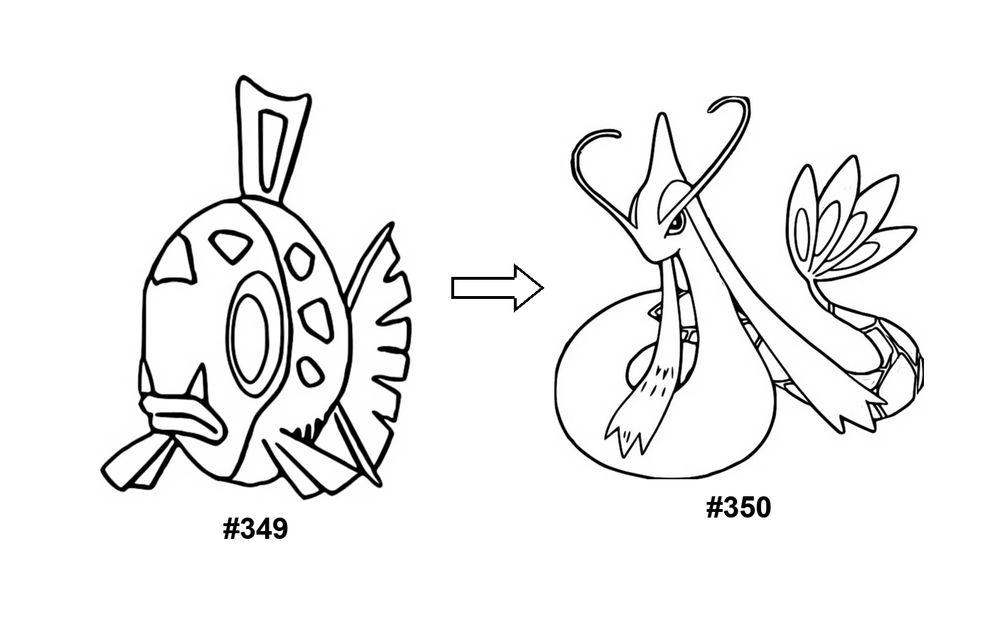 Pokémon evolution coloring page Feebas