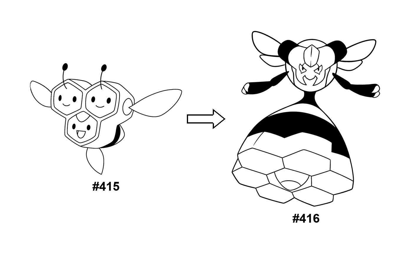 Pokémon evolution coloring page Combee
