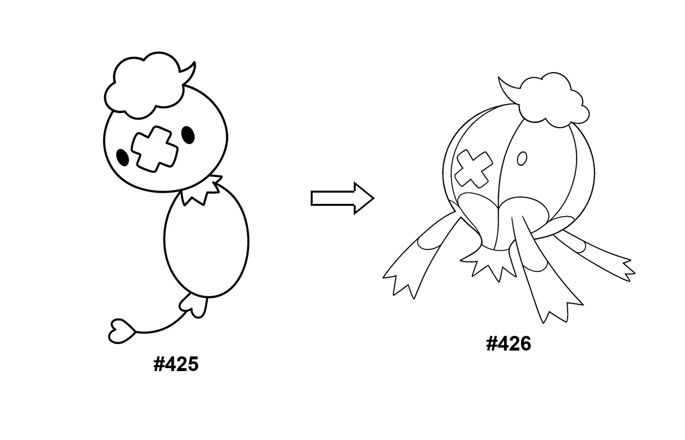 Pokémon evolution coloring page Drifloon