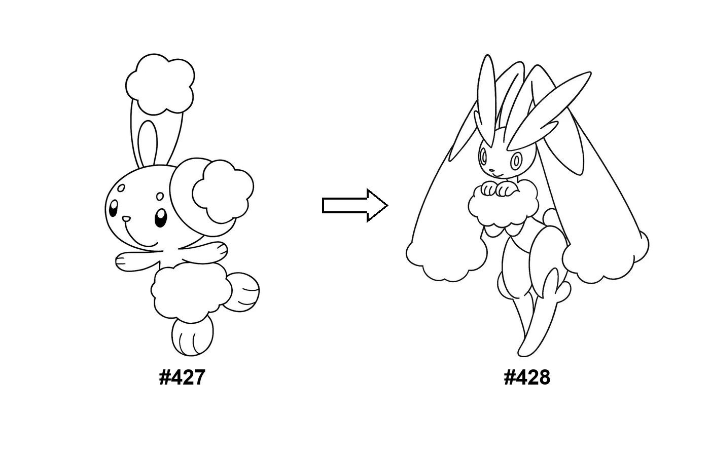 Pokémon evolution coloring page Buneary