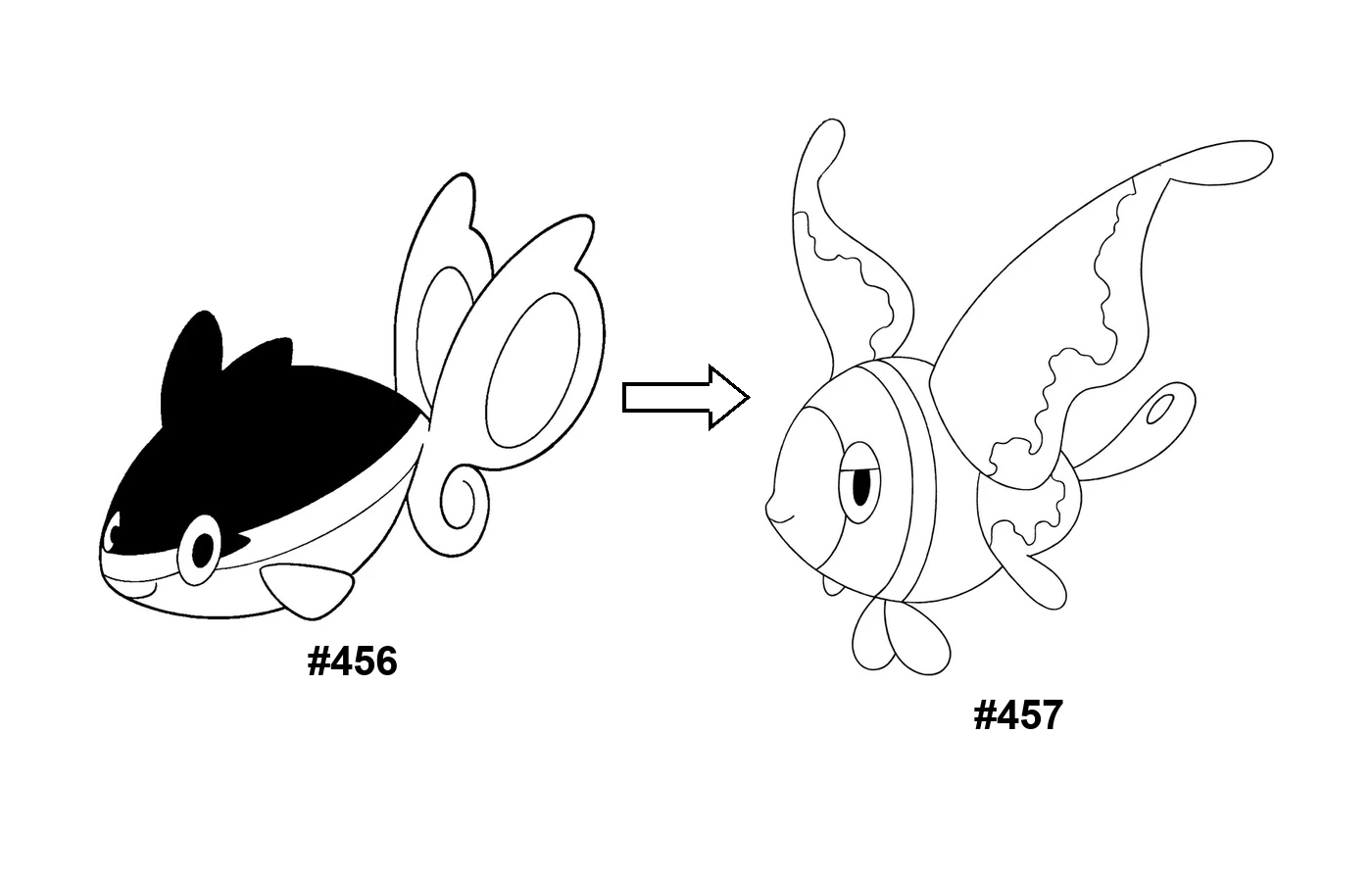 Pokémon evolution coloring page Finneon
