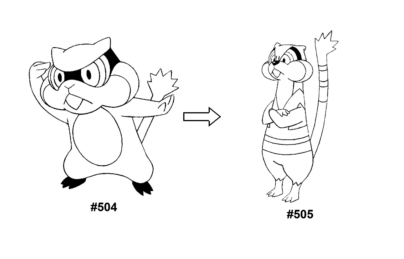 Pokémon evolution coloring page: Patrat, Watchog