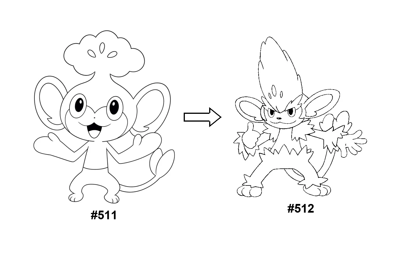 Pokémon evolution coloring page Pansage