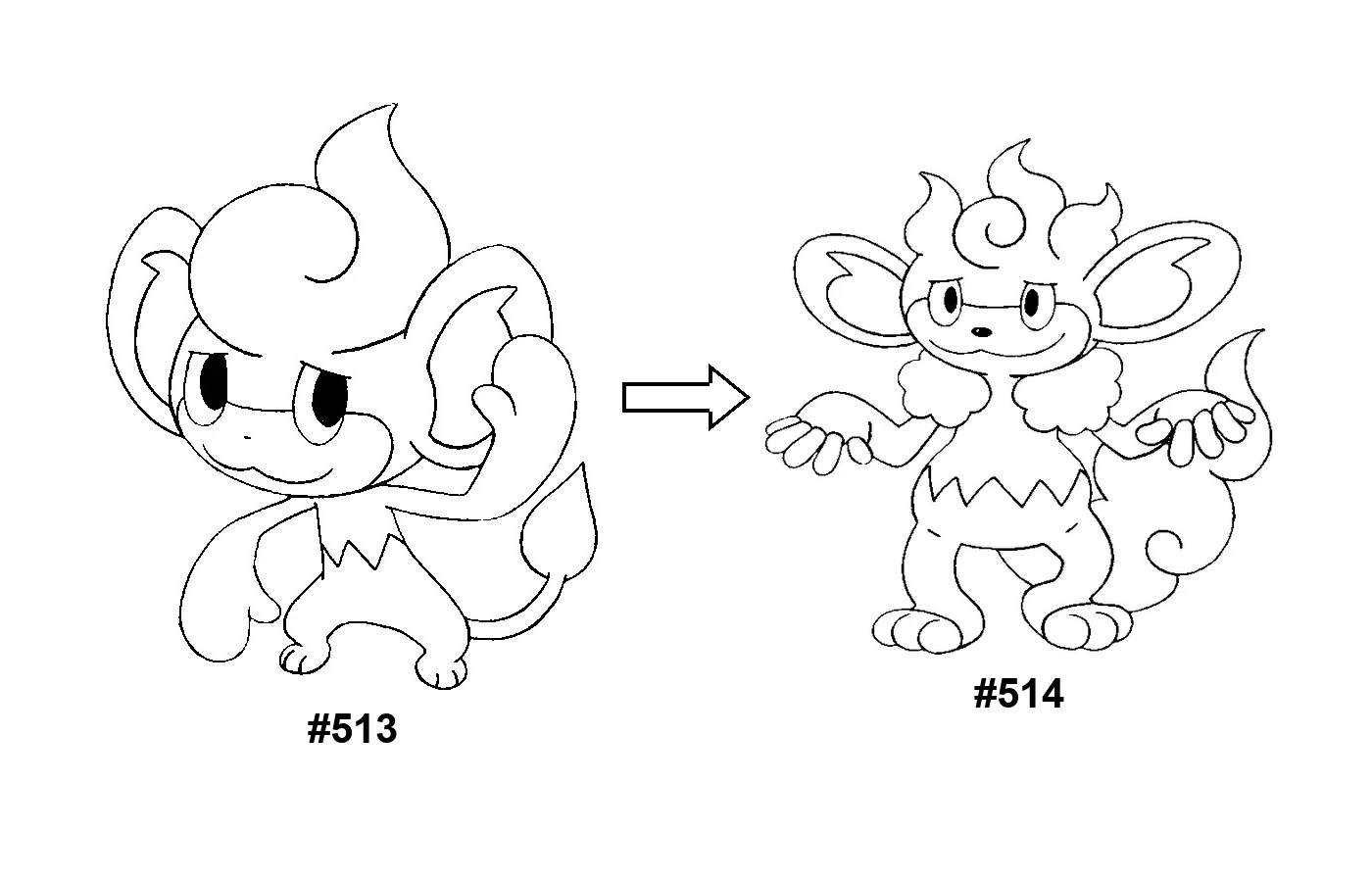 Pokémon evolution coloring page Pansear