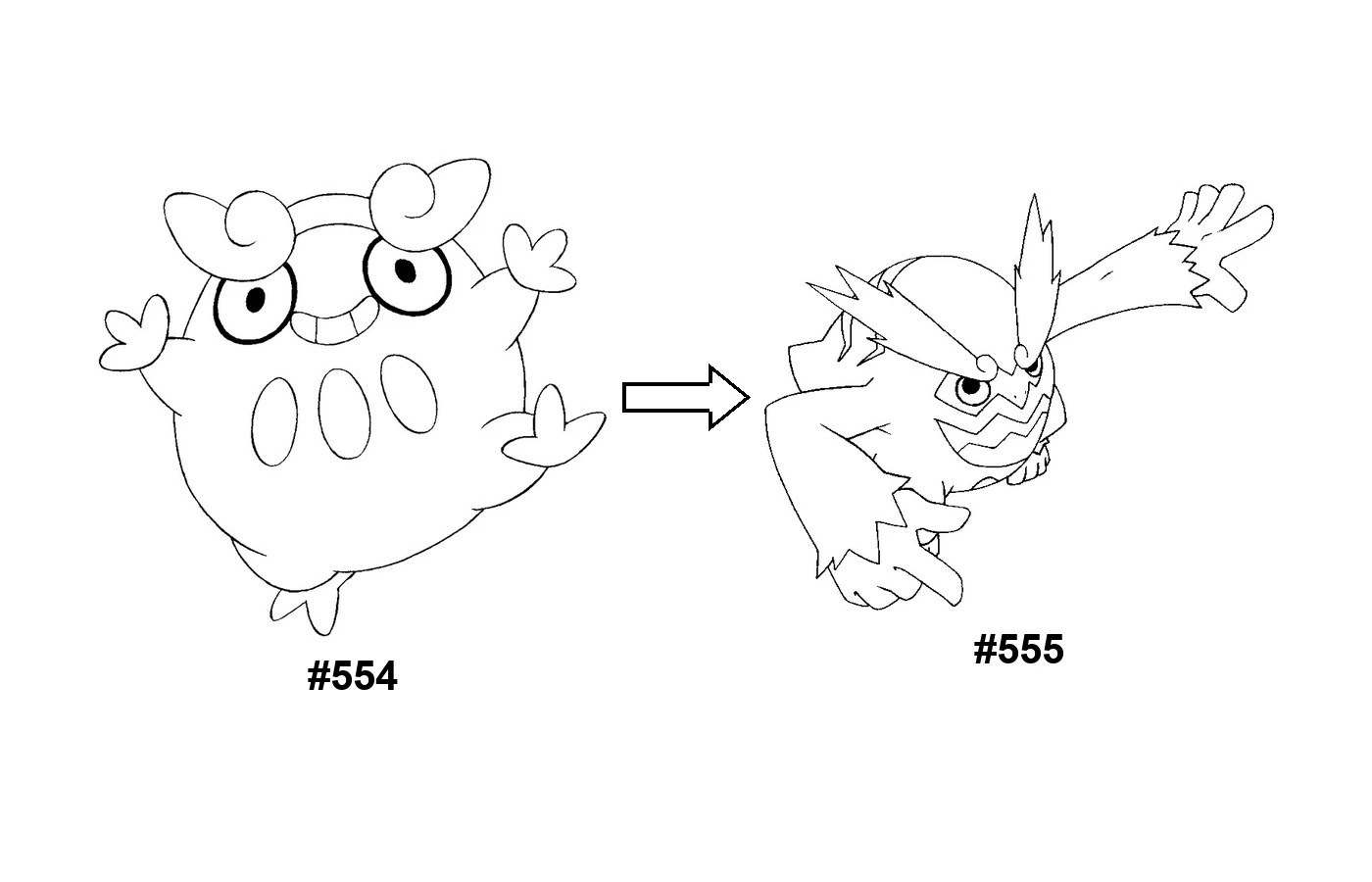 Pokémon evolution coloring page Darumaka
