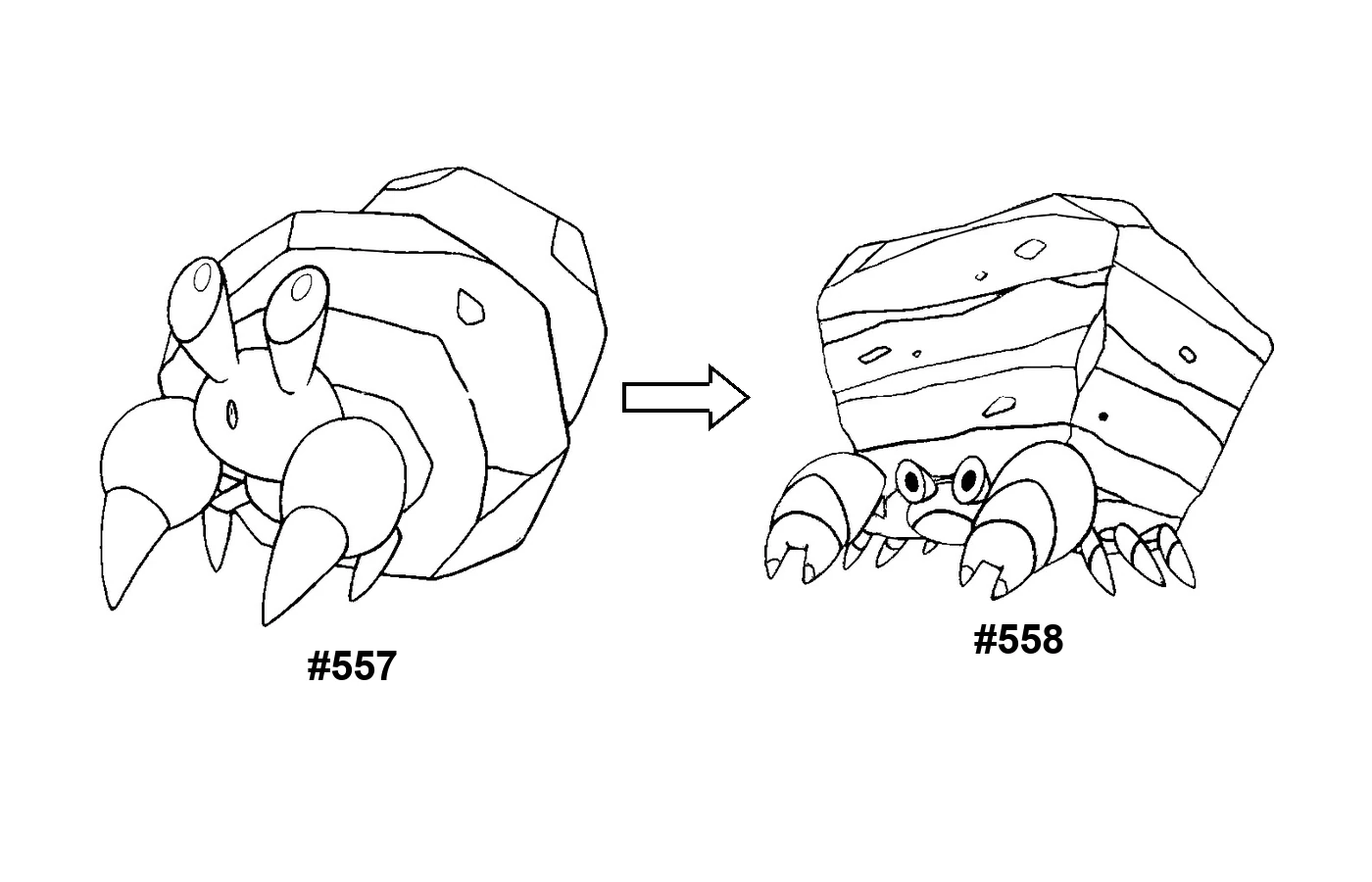 Pokémon evolution coloring page Dwebble