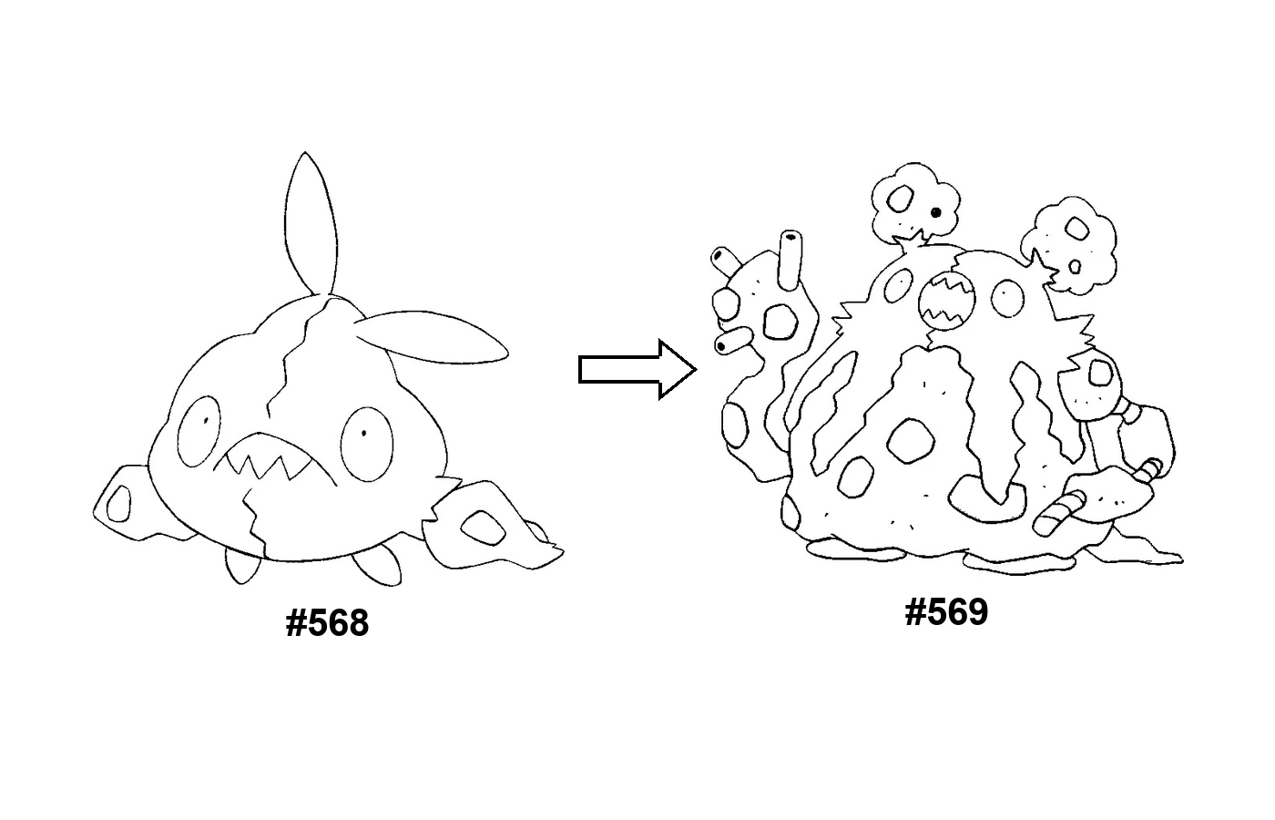 Pokémon evolution coloring page Trubbish