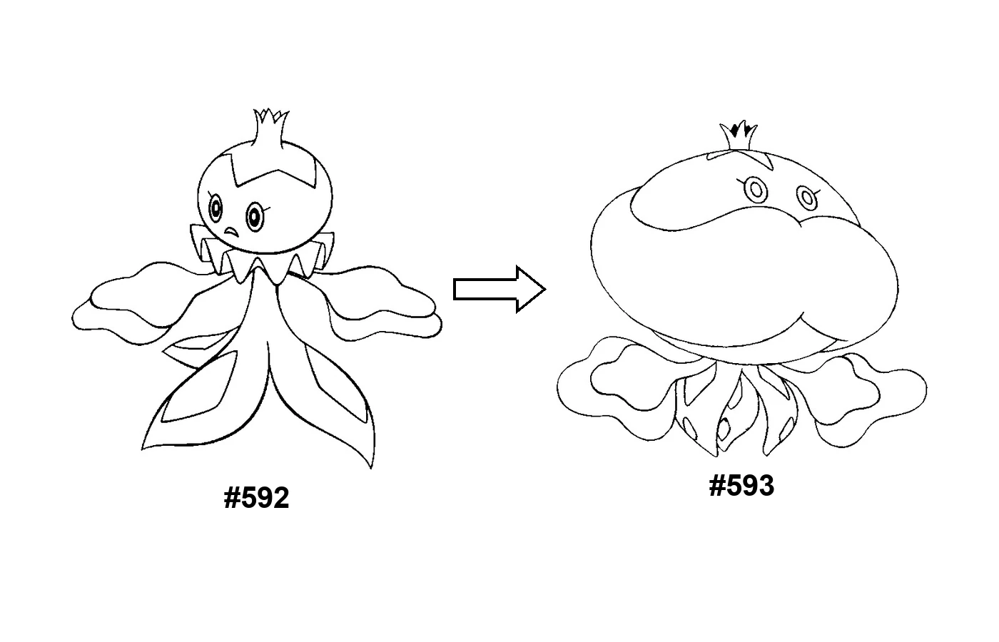 Pokémon evolution coloring page Frillish