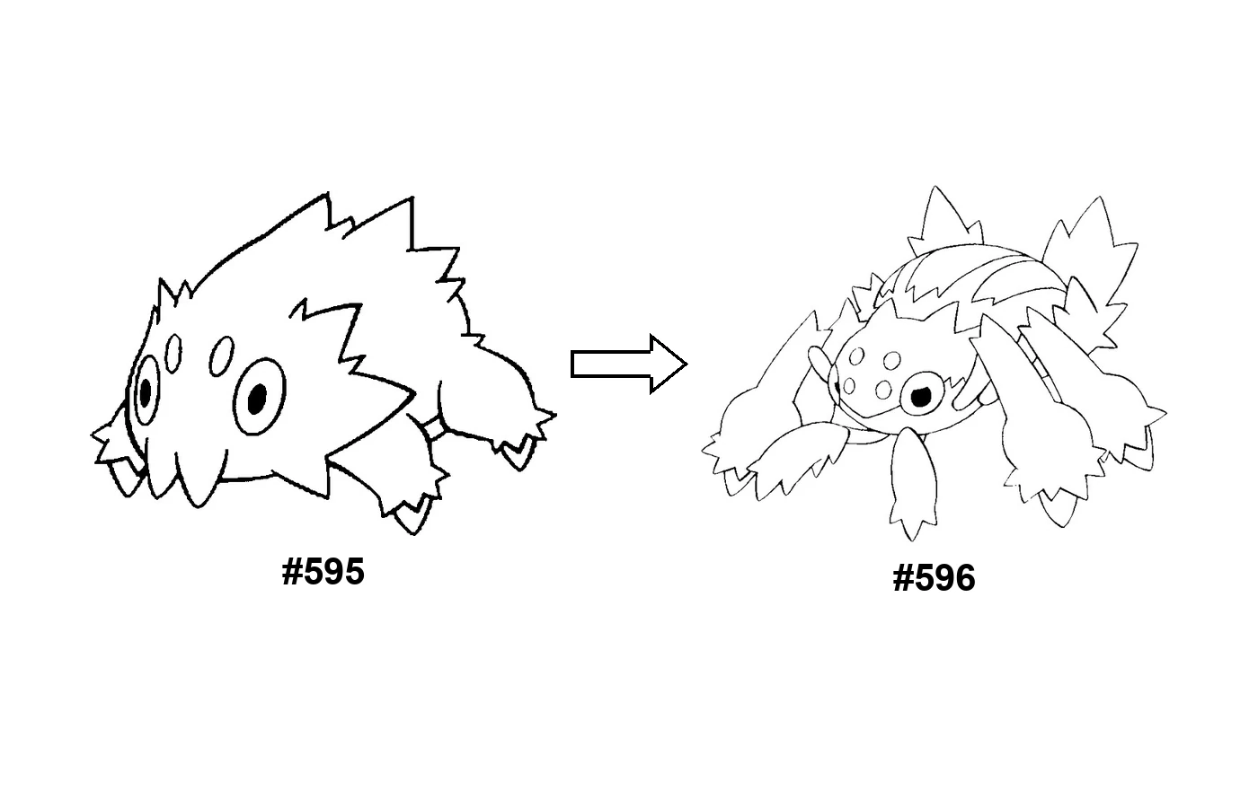 Pokémon evolution coloring page Joltik