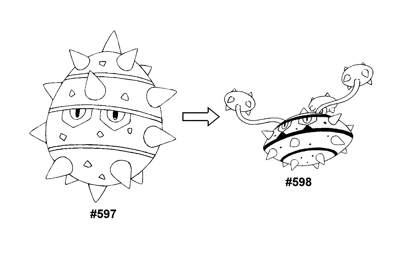 Pokémon evolution coloring page Ferroseed