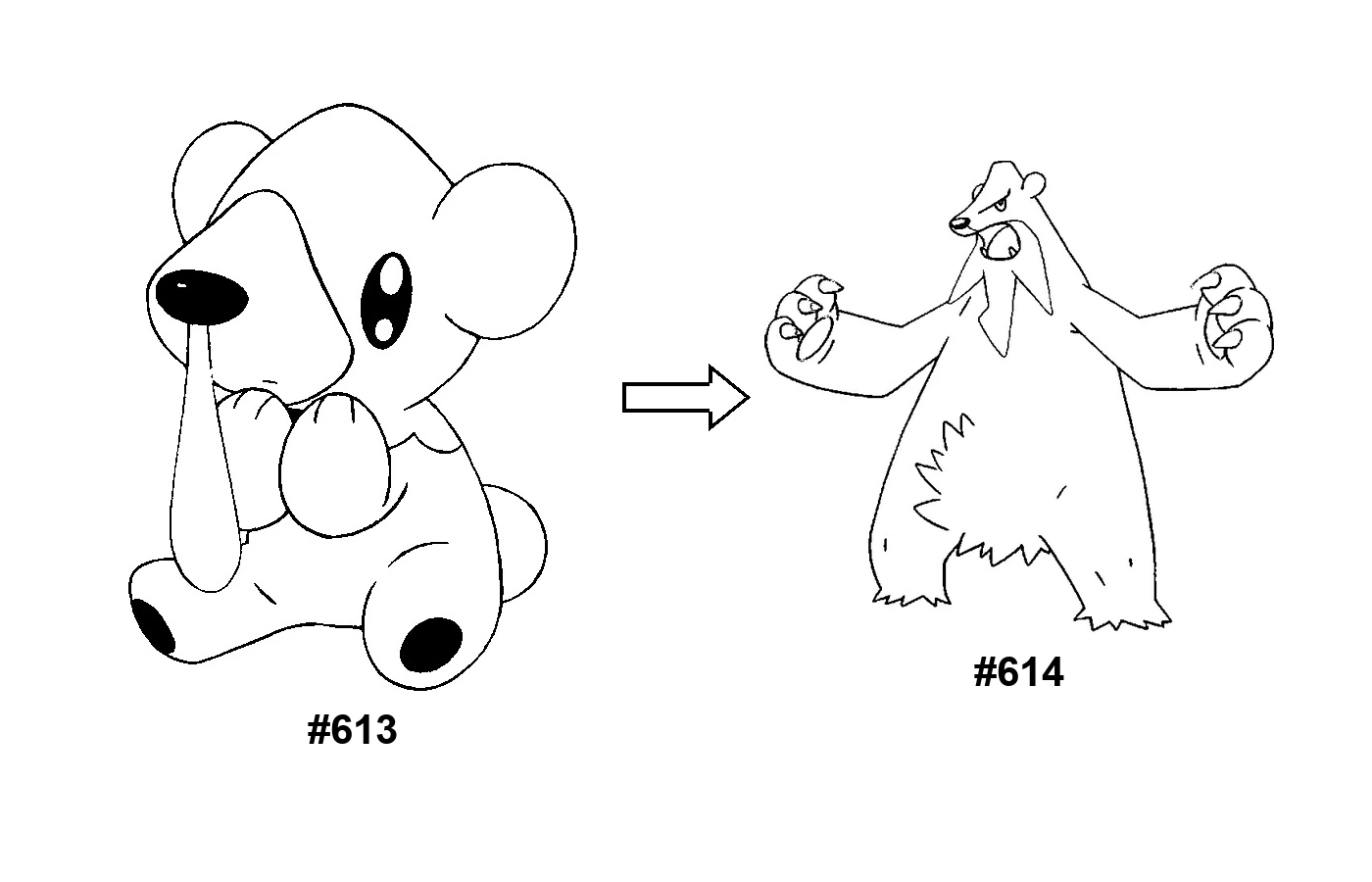 Pokémon evolution coloring page Cubchoo
