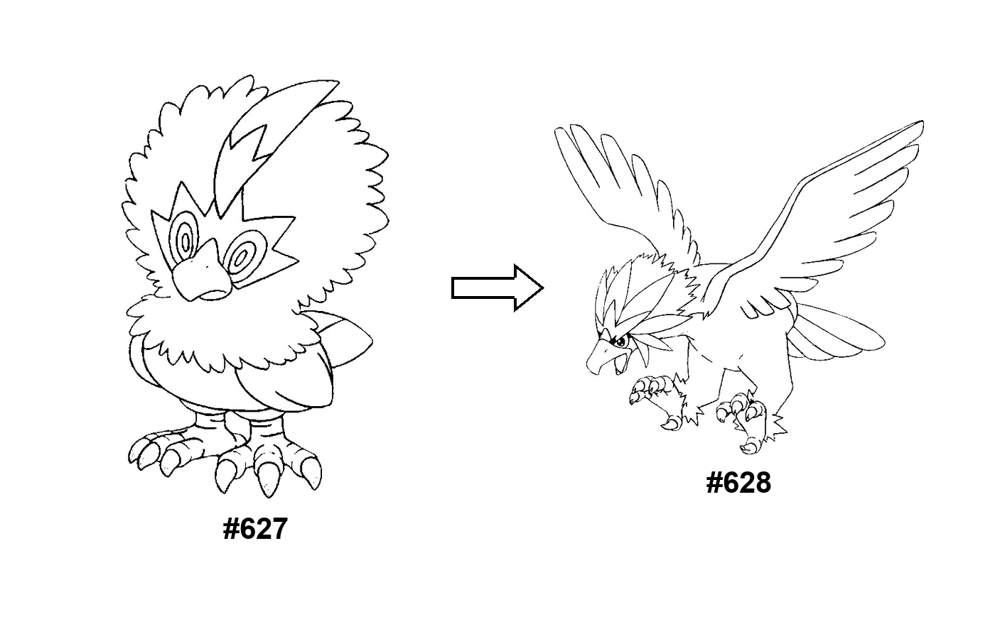 Pokémon evolution coloring page Rufflet
