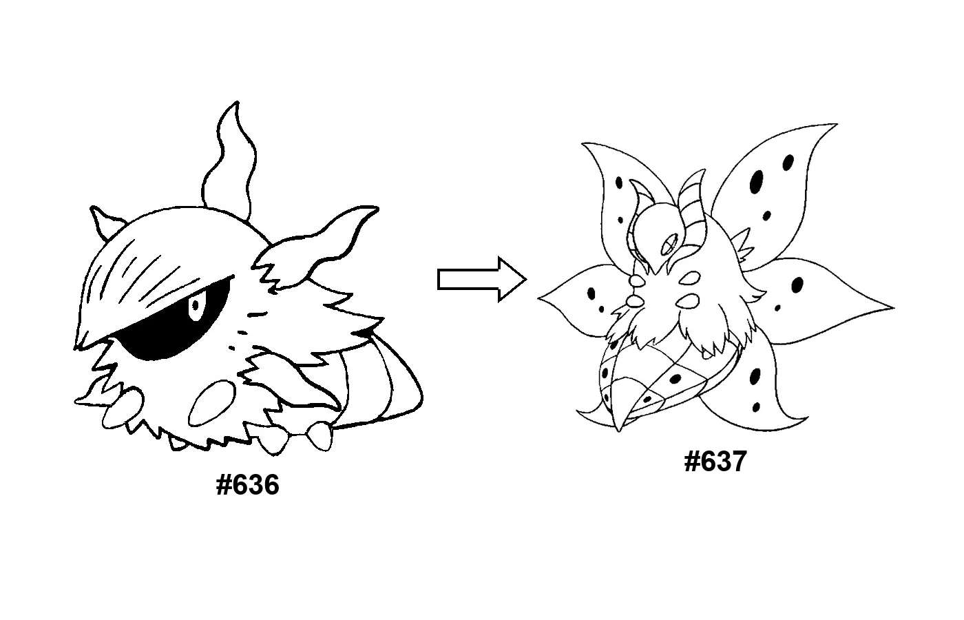Pokémon evolution coloring page Larvesta